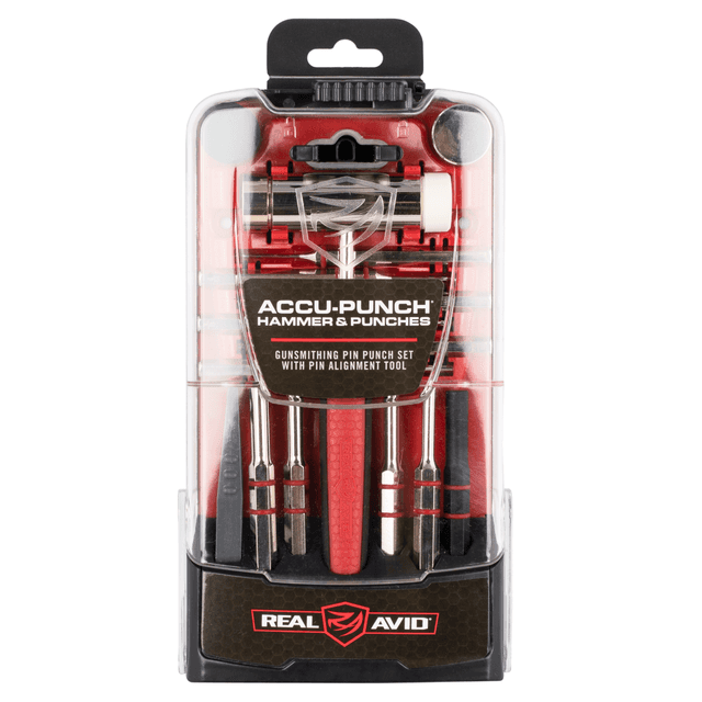 Real Avid Accu-Punch Hammer & Punches Steel Red Rubber Handle Real Avid Accu-Punch Hammer & Punches Steel Red Rubber Handle
