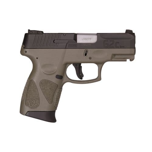 Taurus PT111 G2C Compact 9MM Pistol, 3.2 Barrel, Two 12rd Mags, OD Green Frame, Black Slide Taurus PT111 G2C Compact 9MM Pistol, 3.2 Barrel, Two 12rd Mags, OD Green Frame, Black Slide