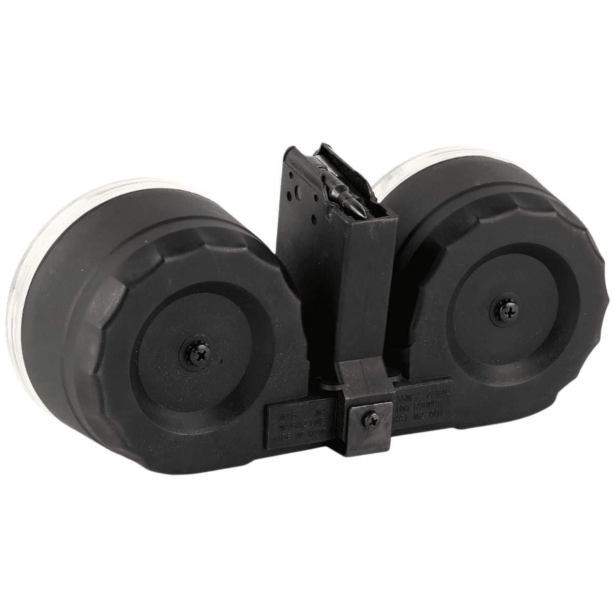 Kci Usa Inc 100rd Drum Magazine, Black Steel 5.56/223 - KCIMZ067 Kci Usa Inc 100rd Drum Magazine, Black Steel 5.56/223 - KCIMZ067