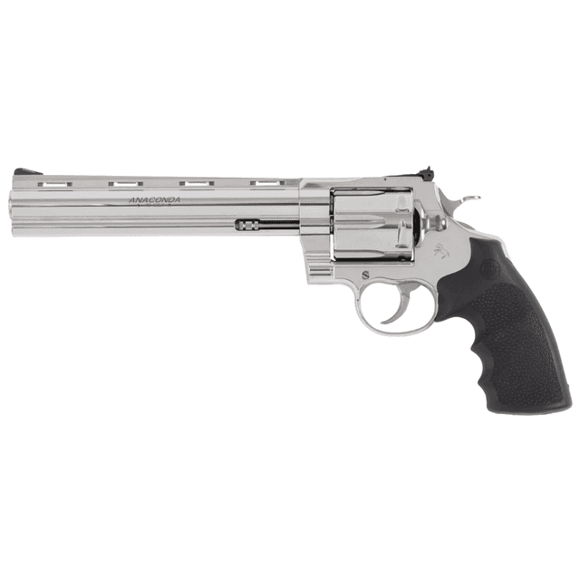 Colt Mfg Anaconda Revolver, 8" Stainless Vent Rib Barrel Cylinder & Frame Black Grip 6rd Shot 45 Colt (Long Colt) - ANACONDASP8RTS45C Colt Mfg Anaconda Revolver, 8" Stainless Vent Rib Barrel Cylinder & Frame Black Grip 6rd Shot 45 Colt (Long Colt) - ANACONDASP8RTS45C