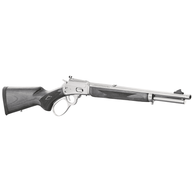 Marlin 1894 Trapper Rifle, 16.10" Satin Threaded Barrel Satin Stainless Steel Receiver Fixed Black Laminate Stock Full Size 8+1/9+1rd 44 Special/44 Rem Mag - 70451 Marlin 1894 Trapper Rifle, 16.10" Satin Threaded Barrel Satin Stainless Steel Receiver Fixed Black Laminate Stock Full Size 8+1/9+1rd 44 Special/44 Rem Mag - 70451