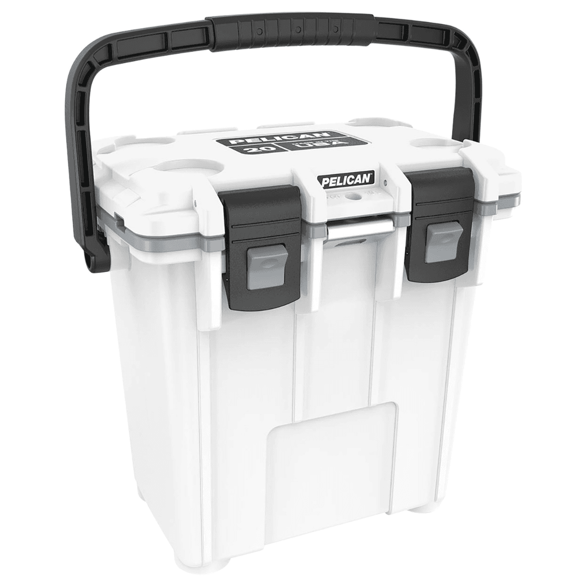 Pelican 20QT Elite Cooler, White/Grey Polypropylene 15 Cans Secure Press & Pull Latch - 20Q1WHTGRY Pelican 20QT Elite Cooler, White/Grey Polypropylene 15 Cans Secure Press & Pull Latch - 20Q1WHTGRY