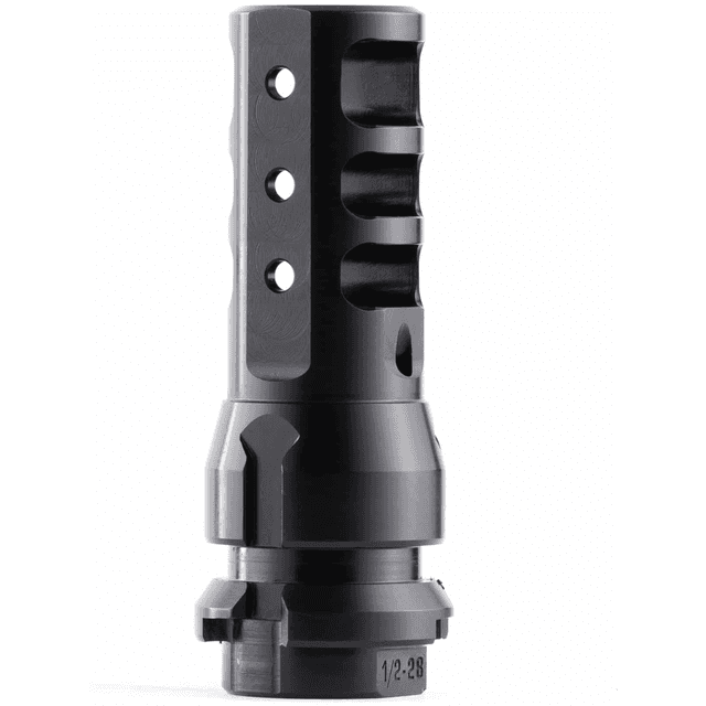 Dead Air KeyMo Muzzle Brake, Black Nitride 4140 HT Alloy Steel M18X1 Threads 338 Cal - DA104 Dead Air KeyMo Muzzle Brake, Black Nitride 4140 HT Alloy Steel M18X1 Threads 338 Cal - DA104
