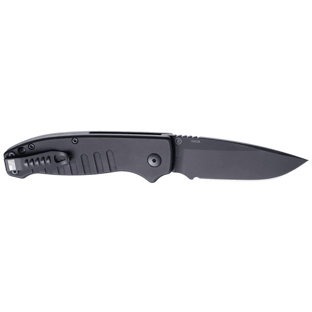 Hogue Ballista I AUTO Folding Knife, 3.5" 154CM Black Drop Point Blade Matte Black Aluminum Handles - 64130 Hogue Ballista I AUTO Folding Knife, 3.5" 154CM Black Drop Point Blade Matte Black Aluminum Handles - 64130