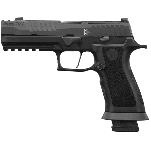 Sig Sauer P320XF M.O.D. Pistol, 3.90" Black Steel Barrel Matte Black DLC Optic Cut/Ported/Serrated Stainless Steel Slide&Frame w/Beavertail&Picatinny Rail Black XSeries Grip&Hogue Michael Edition Wraptor Grip Full Size Frame 10+1rd 9mm - 320XF9MAXM10 Sig Sauer P320XF M.O.D. Pistol, 3.90" Black Steel Barrel Matte Black DLC Optic Cut/Ported/Serrated Stainless Steel Slide&Frame w/Beavertail&Picatinny Rail Black XSeries Grip&Hogue Michael Edition Wraptor Grip Full Size Frame 10+1rd 9mm - 320XF9MAXM10