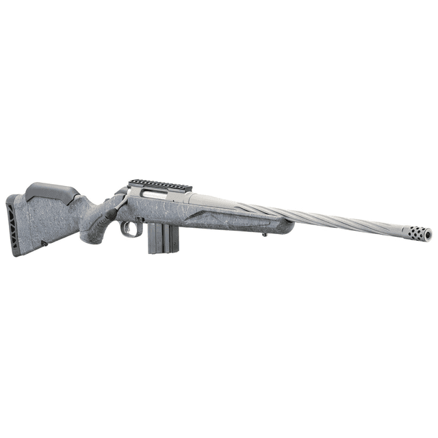 Ruger American Rifle Gen II, 20" Cobalt Cerakote Threaded Barrel Picatinny Rail Steel Receiver Gray Splatter Adjustable Synthetic Stock Full Size 10+1rd 6mm ARC - 46910 Ruger American Rifle Gen II, 20" Cobalt Cerakote Threaded Barrel Picatinny Rail Steel Receiver Gray Splatter Adjustable Synthetic Stock Full Size 10+1rd 6mm ARC - 46910