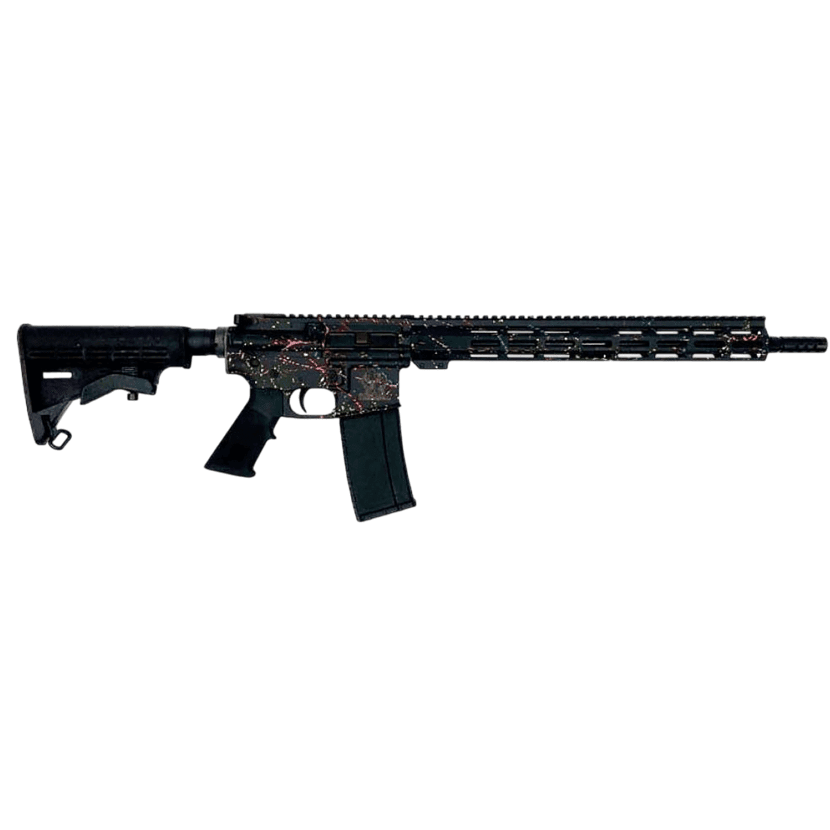 Great Lakes Firearms AR-15 Splatter Series Rifle, 16" Black Nitride Threaded Barrel Black Spatter Cerakote Aluminum Receiver w/Picatinny Rail M-LOK Handguard Black Polymer Stock Mil-Spec Grip 30+1rd 223 Wylde - GL15223SBLK Great Lakes Firearms AR-15 Splatter Series Rifle, 16" Black Nitride Threaded Barrel Black Spatter Cerakote Aluminum Receiver w/Picatinny Rail M-LOK Handguard Black Polymer Stock Mil-Spec Grip 30+1rd 223 Wylde - GL15223SBLK
