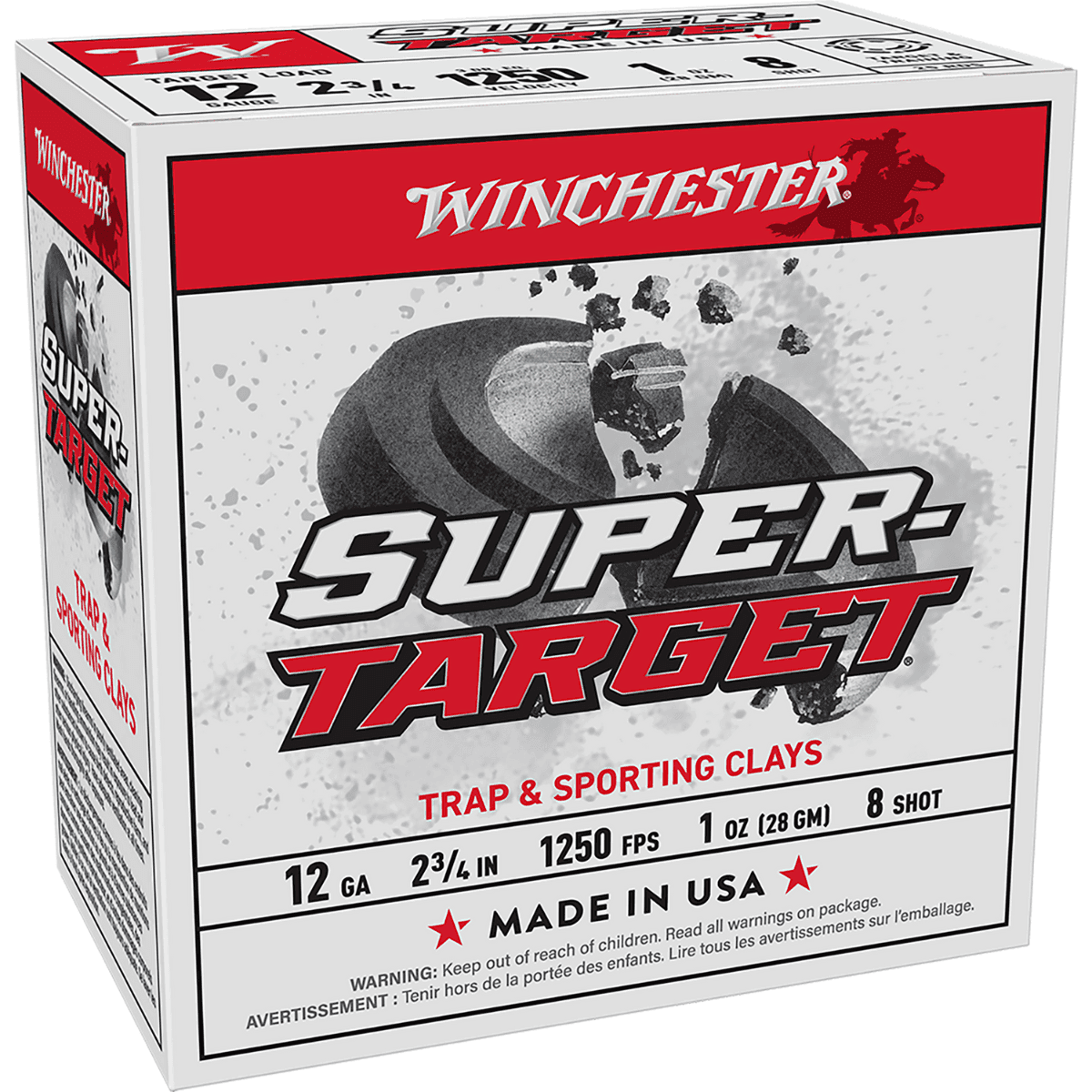 Winchester Ammo Super-Target Shotshells, 2.75" 1oz 8Shot 25 Per Box/10 Case 12 Gauge - TRGT12508 Winchester Ammo Super-Target Shotshells, 2.75" 1oz 8Shot 25 Per Box/10 Case 12 Gauge - TRGT12508