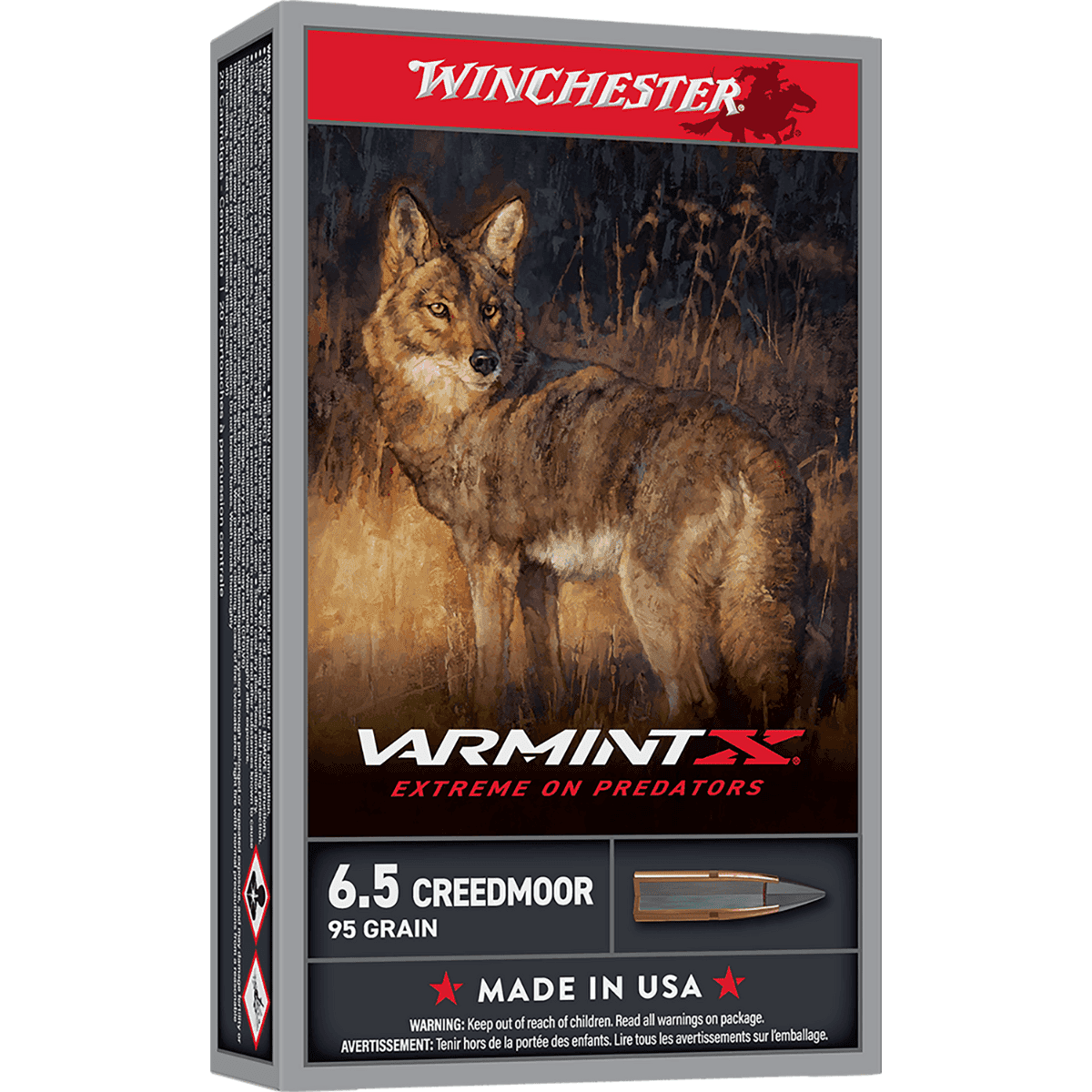 Winchester Ammo Varmint X Ammo, 95gr 20 Per Box/10 Case 6.5 Creedmoor - X65PXP Winchester Ammo Varmint X Ammo, 95gr 20 Per Box/10 Case 6.5 Creedmoor - X65PXP