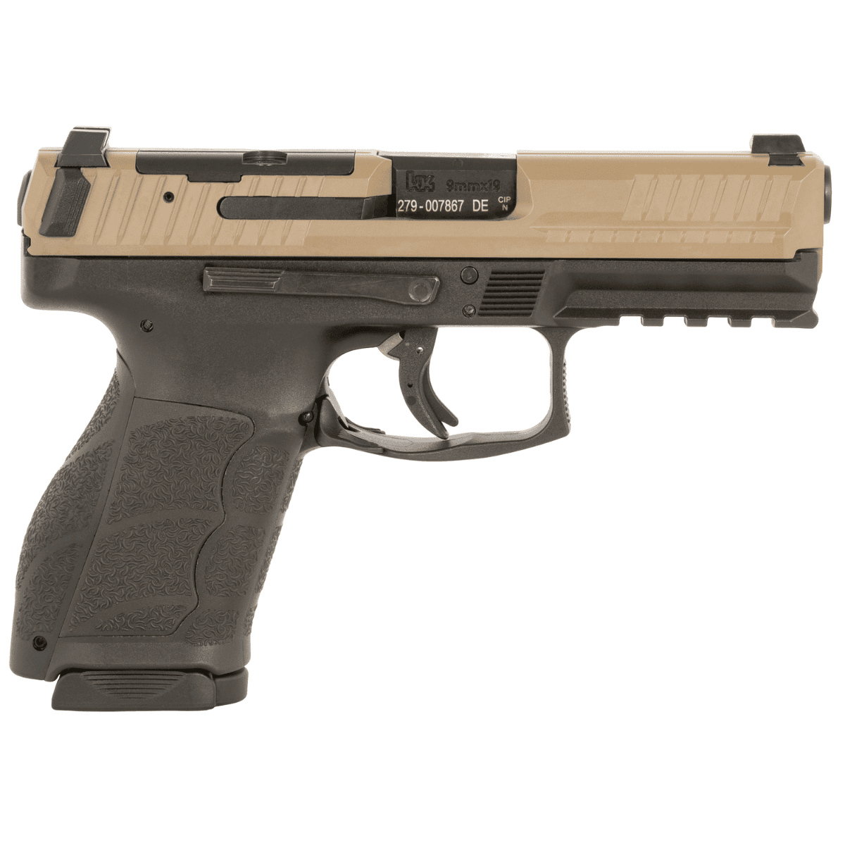 HK VP9F Pistol, Black Frame Flat Dark Earth Cerakote Optic Ready / Serrated Slide 20+1rd 9mm Luger - 81001195 HK VP9F Pistol, Black Frame Flat Dark Earth Cerakote Optic Ready / Serrated Slide 20+1rd 9mm Luger - 81001195