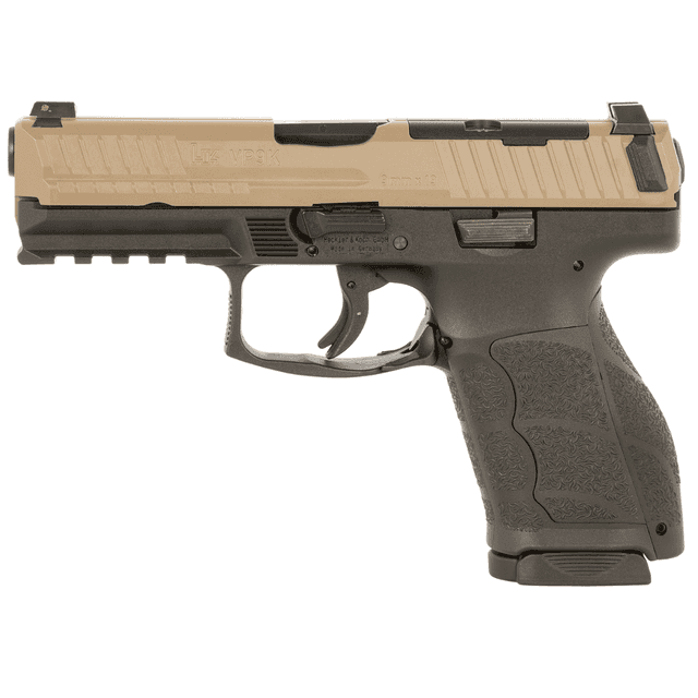 HK VP9F Pistol, Black Frame Flat Dark Earth Cerakote Optic Ready / Serrated Slide 15+1rd 9mm Luger - 81001196 HK VP9F Pistol, Black Frame Flat Dark Earth Cerakote Optic Ready / Serrated Slide 15+1rd 9mm Luger - 81001196