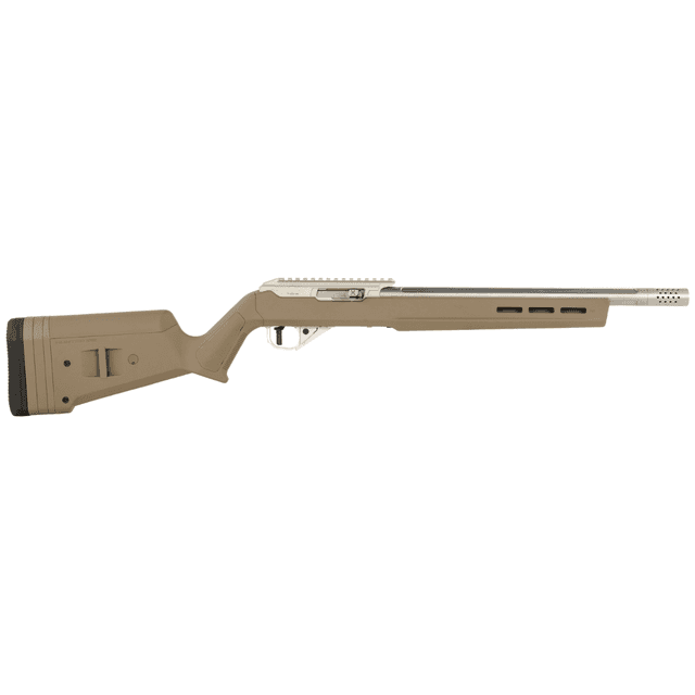 True Precision Inc TP/22 Rifle, 16" Match Grade Barrel Clear Coat Silver Anodized Aluminum Receiver w/Picatinny Rail M-LOK Forend Flat Dark Earth Magpul Hunter X-22 Polymer Stock 22 LR - TP1022FDE3SS True Precision Inc TP/22 Rifle, 16" Match Grade Barrel Clear Coat Silver Anodized Aluminum Receiver w/Picatinny Rail M-LOK Forend Flat Dark Earth Magpul Hunter X-22 Polymer Stock 22 LR - TP1022FDE3SS