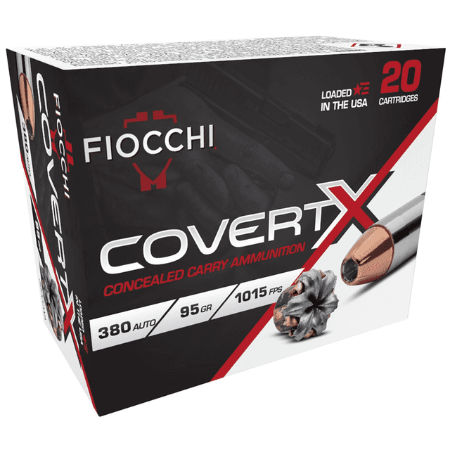 Fiocchi CovertX Ammo, 95gr Jacketed Hollow Point 20 Per Box/10 Case 380 ACP - 380CCWA Fiocchi CovertX Ammo, 95gr Jacketed Hollow Point 20 Per Box/10 Case 380 ACP - 380CCWA