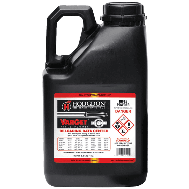 Hodgdon Powder Co Inc Varget Rifle Powder, Smokeless 8.8lbs/ Gallon - VAR88 Hodgdon Powder Co Inc Varget Rifle Powder, Smokeless 8.8lbs/ Gallon - VAR88
