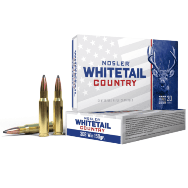Nosler Whitetail Country Ammo, 150gr Solid Base 20 Per Box/10 Case 308 Win - 40128 Nosler Whitetail Country Ammo, 150gr Solid Base 20 Per Box/10 Case 308 Win - 40128