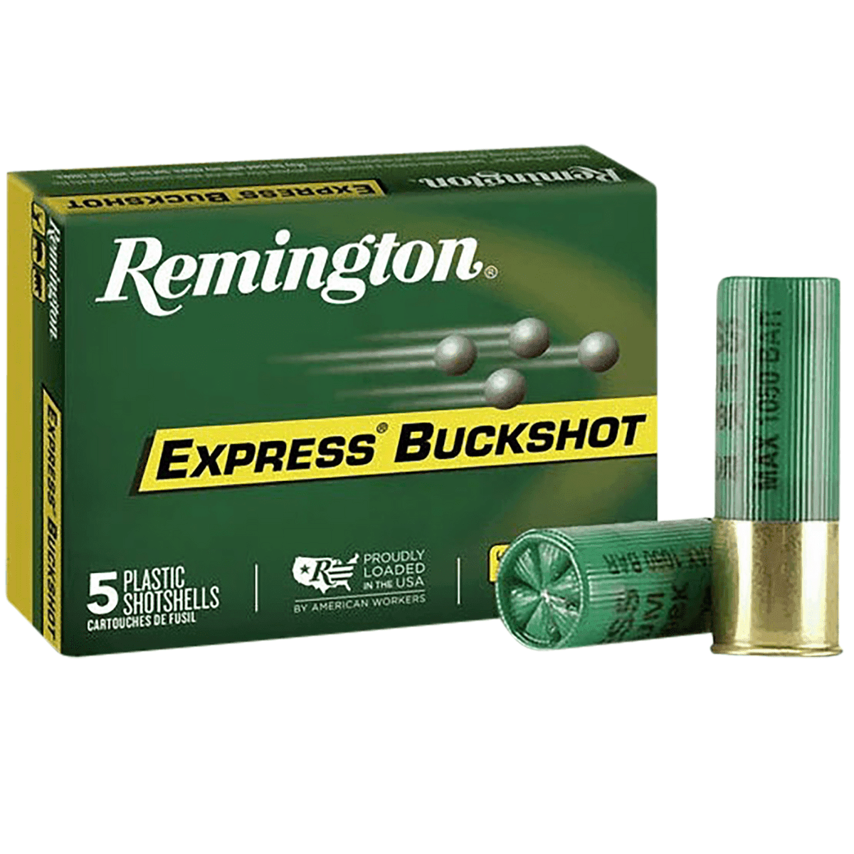 Remington Ammunition Express Buckshot Shotshell, 2.75" 4Buck Shot 5 Per Box/50 Case 12 Gauge - 20626 Remington Ammunition Express Buckshot Shotshell, 2.75" 4Buck Shot 5 Per Box/50 Case 12 Gauge - 20626