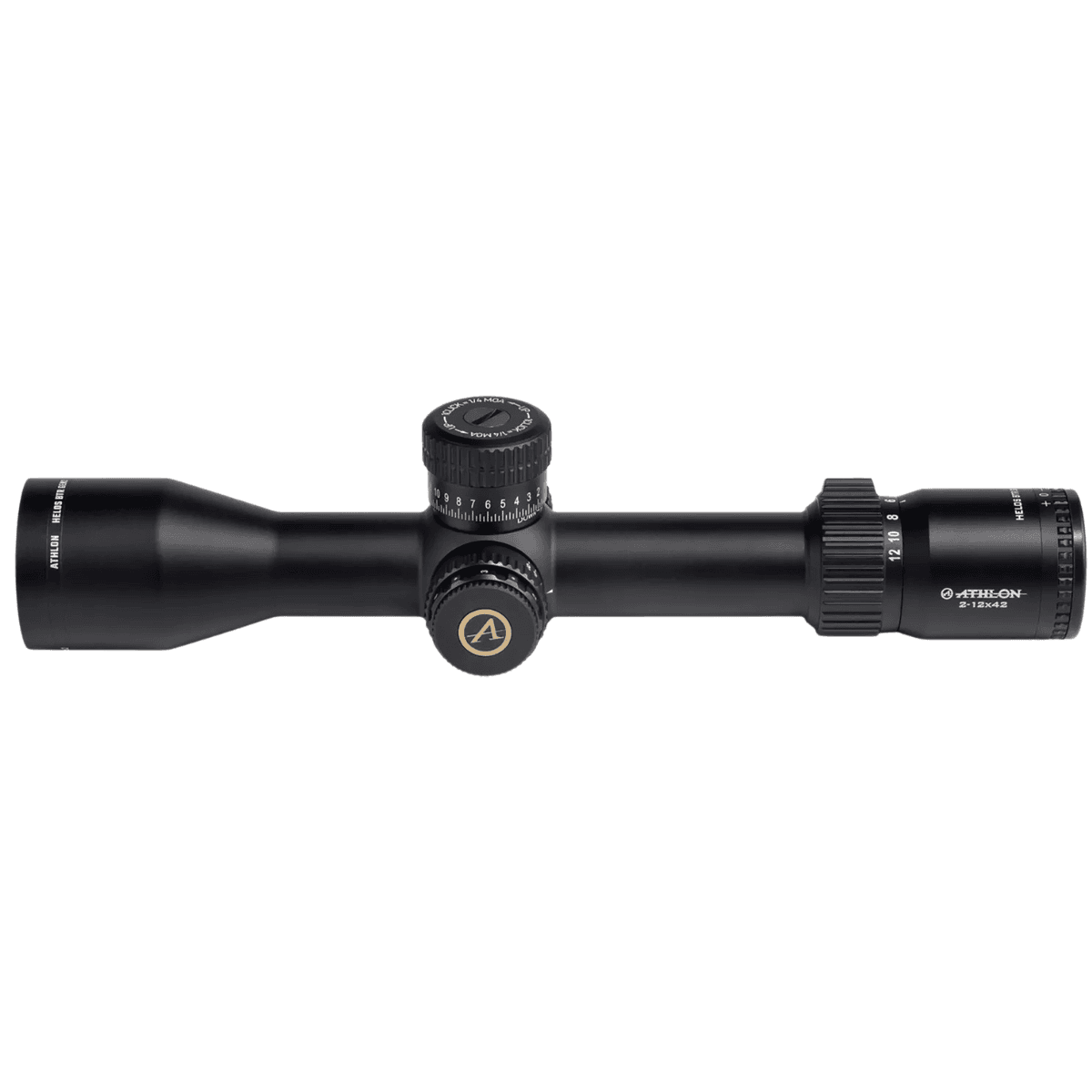 Athlon Helos BTR Rifle Scope, Black 2-12x 42mm 30mm Tube Illuminated MOA Reticle Fog / Shock / Waterproof - 214104 Athlon Helos BTR Rifle Scope, Black 2-12x 42mm 30mm Tube Illuminated MOA Reticle Fog / Shock / Waterproof - 214104
