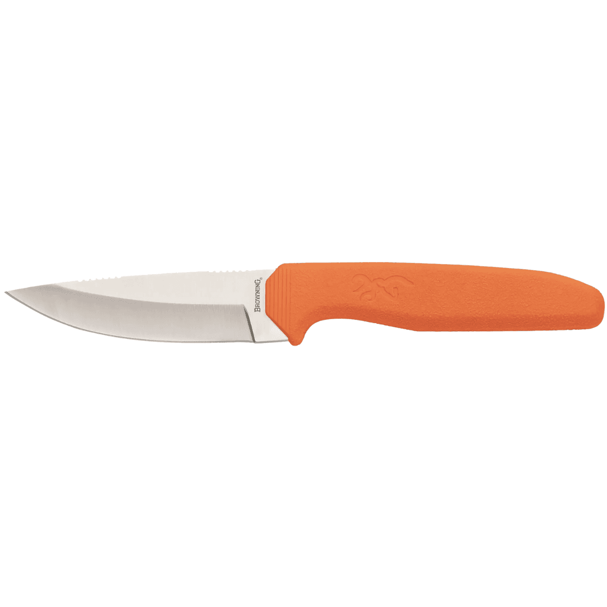 Browning Sharp Ridge Skinner Knife, 3.5'' Fixed 8Cr13MoV Stainless Steel Blade Orange Rubber Handle - 3220554 Browning Sharp Ridge Skinner Knife, 3.5'' Fixed 8Cr13MoV Stainless Steel Blade Orange Rubber Handle - 3220554