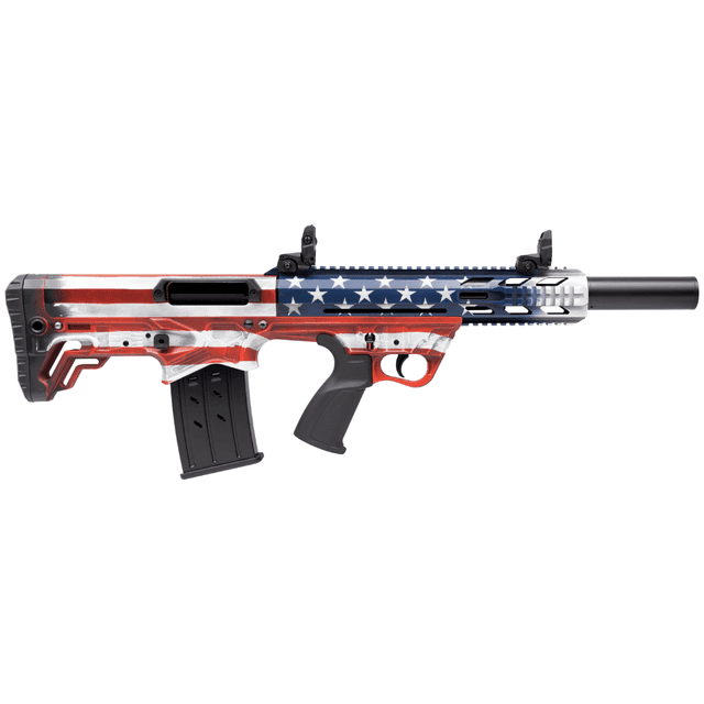 Gforce Arms GFY-1 USA Tactical Shotgun, 18.50" Black Threaded Barrel 3" Chamber American Flag Aluminum Receiver w/Picatinny Rail American Flag Bullpup Polymer Stock Black Polymer Grip Semi-Auto 5+1rd 12 Gauge - GFY1USA Gforce Arms GFY-1 USA Tactical Shotgun, 18.50" Black Threaded Barrel 3" Chamber American Flag Aluminum Receiver w/Picatinny Rail American Flag Bullpup Polymer Stock Black Polymer Grip Semi-Auto 5+1rd 12 Gauge - GFY1USA