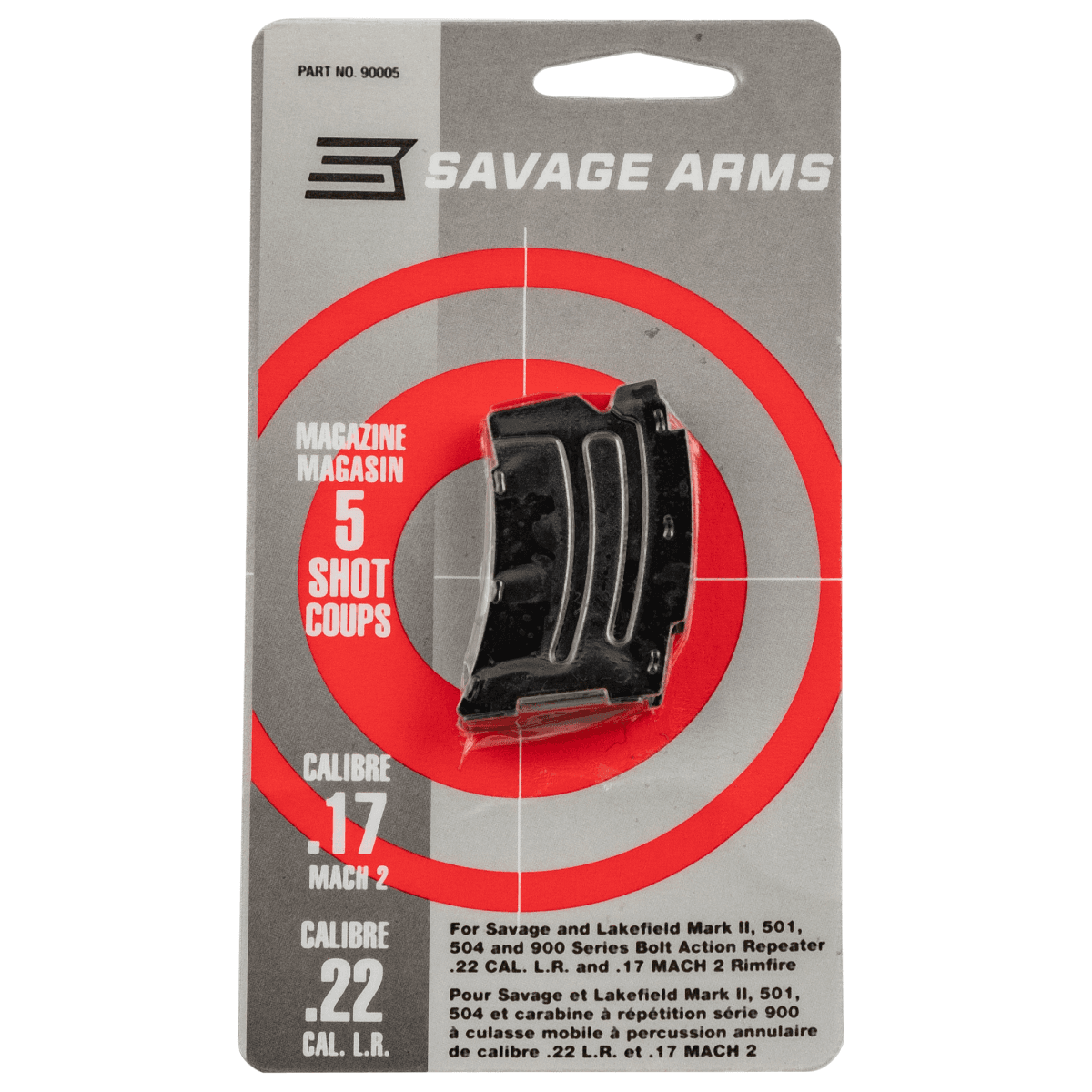 Savage Arms 90005 MKII 5rd 22 LR/17 Mach 2 Blued Steel Savage Arms 90005 MKII 5rd 22 LR/17 Mach 2 Blued Steel
