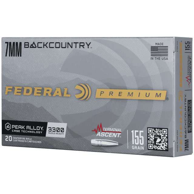 Federal BackCountry Ammo, 155gr 20 Per Box/10 Case 7mm BC - P7BCTA1 Federal BackCountry Ammo, 155gr 20 Per Box/10 Case 7mm BC - P7BCTA1