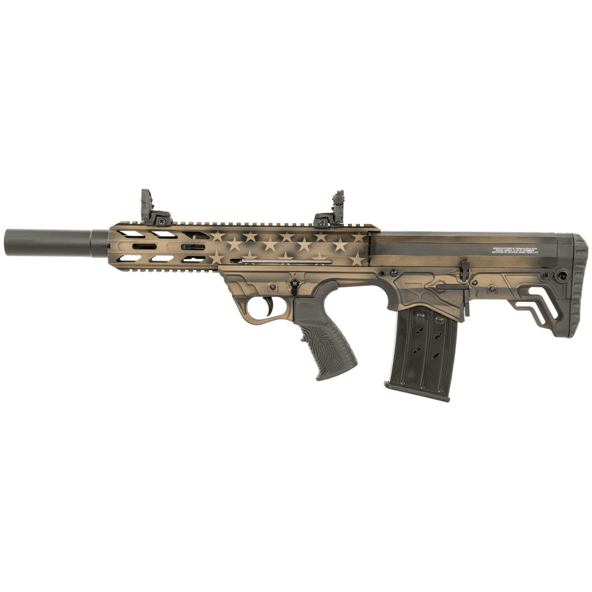 Gforce Arms GFY-1 Tactical Shotgun, 18.50" Black Threaded Barrel 3" Chamber American Flag Burnt Bronze Aluminum Receiver Picatinny Rail Bronze Bullpup Polymer Stock Polymer Grip Semi-Auto 5+1rd 12 Gauge - GFY1USBNZ Gforce Arms GFY-1 Tactical Shotgun, 18.50" Black Threaded Barrel 3" Chamber American Flag Burnt Bronze Aluminum Receiver Picatinny Rail Bronze Bullpup Polymer Stock Polymer Grip Semi-Auto 5+1rd 12 Gauge - GFY1USBNZ