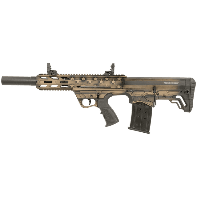 Gforce Arms GFY-1 Tactical Shotgun, 18.50" Black Threaded Barrel 3" Chamber American Flag Burnt Bronze Aluminum Receiver Picatinny Rail Bronze Bullpup Polymer Stock Polymer Grip Semi-Auto 5+1rd 12 Gauge - GFY1USBNZ Gforce Arms GFY-1 Tactical Shotgun, 18.50" Black Threaded Barrel 3" Chamber American Flag Burnt Bronze Aluminum Receiver Picatinny Rail Bronze Bullpup Polymer Stock Polymer Grip Semi-Auto 5+1rd 12 Gauge - GFY1USBNZ