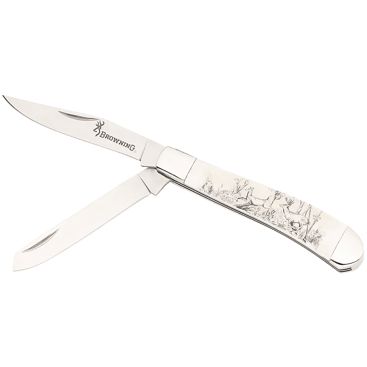 Browning Whitetail Trapper Knife, 3'' Stainless Steel Clip Point Spey Bone Handle - 3220578B Browning Whitetail Trapper Knife, 3'' Stainless Steel Clip Point Spey Bone Handle - 3220578B