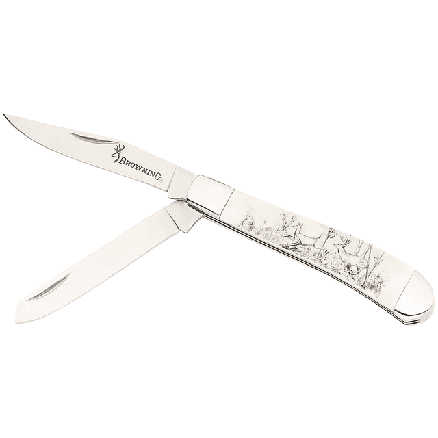 Browning Whitetail Trapper Knife, 3'' Stainless Steel Clip Point Spey Bone Handle - 3220578B Browning Whitetail Trapper Knife, 3'' Stainless Steel Clip Point Spey Bone Handle - 3220578B