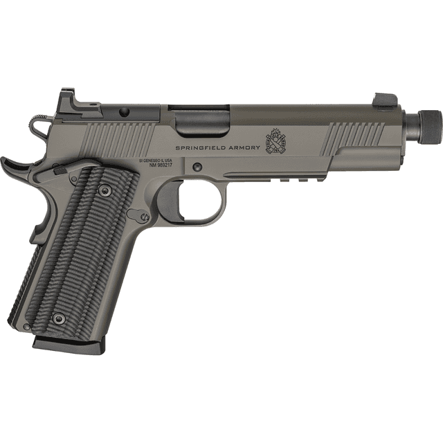 Springfield Armory 1911 Operator AOS Pistol, 5.75" Black Nitride Threaded Barrel OD Green Cerakote Carbon Steel Optic Ready/Serrated Slide & Frame w/Picatinny Rail VZ G10 Grip Full Size Frame 8+1rd 45 ACP - POT9230GAOS Springfield Armory 1911 Operator AOS Pistol, 5.75" Black Nitride Threaded Barrel OD Green Cerakote Carbon Steel Optic Ready/Serrated Slide & Frame w/Picatinny Rail VZ G10 Grip Full Size Frame 8+1rd 45 ACP - POT9230GAOS
