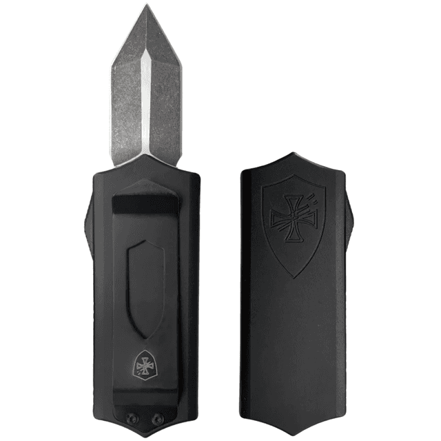 Templar Knife Excalibur Money Clip Knife, 1.90" OTF Plain Black Oxide Stonewashed Powder Coated D2 Steel Blade 3.37" Black Aluminum Handle - XMCABK221 Templar Knife Excalibur Money Clip Knife, 1.90" OTF Plain Black Oxide Stonewashed Powder Coated D2 Steel Blade 3.37" Black Aluminum Handle - XMCABK221
