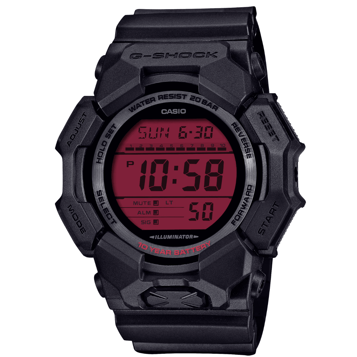 G-Shock GD-010 Series Digital Watch, Black & Red 200-Meter Water Resistance Resistant Shock Resistant - GD010BBR1CR G-Shock GD-010 Series Digital Watch, Black & Red 200-Meter Water Resistance Resistant Shock Resistant - GD010BBR1CR