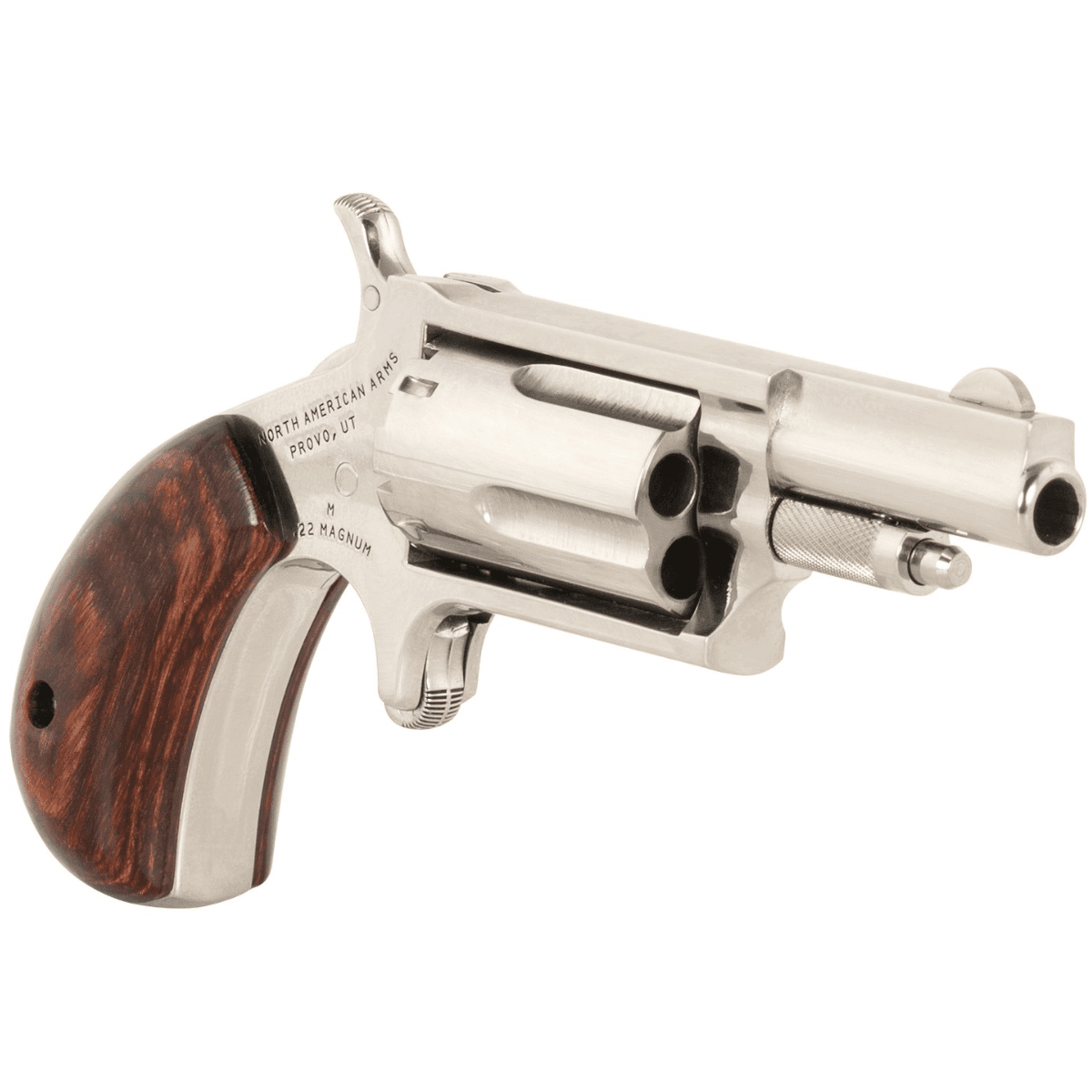 North American Arms LDLX Revolver, 1.13" Polished Stainless Steel Rosewood Grip Exposed Hammer 5 Shot 22 Mag - 22MDLX North American Arms LDLX Revolver, 1.13" Polished Stainless Steel Rosewood Grip Exposed Hammer 5 Shot 22 Mag - 22MDLX