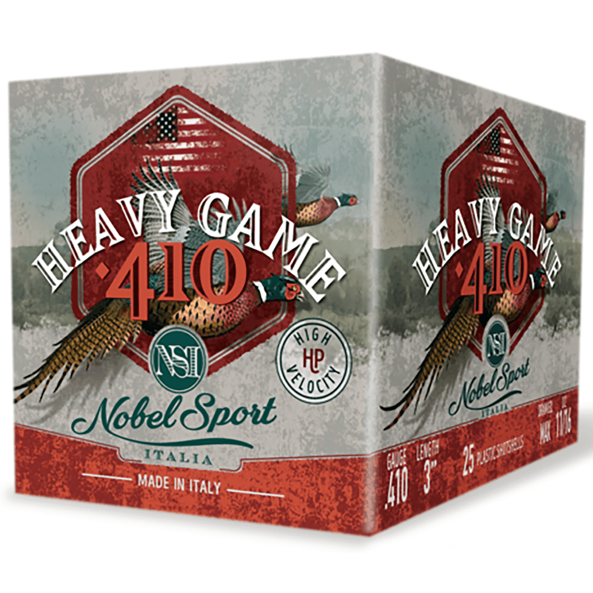 Nobel/Eurosports LLC Heavy Game Shot Shells, 3" 11/16oz 6Shot 25 Per Box/10 Case 410 Gauge - ANS4136 Nobel/Eurosports LLC Heavy Game Shot Shells, 3" 11/16oz 6Shot 25 Per Box/10 Case 410 Gauge - ANS4136