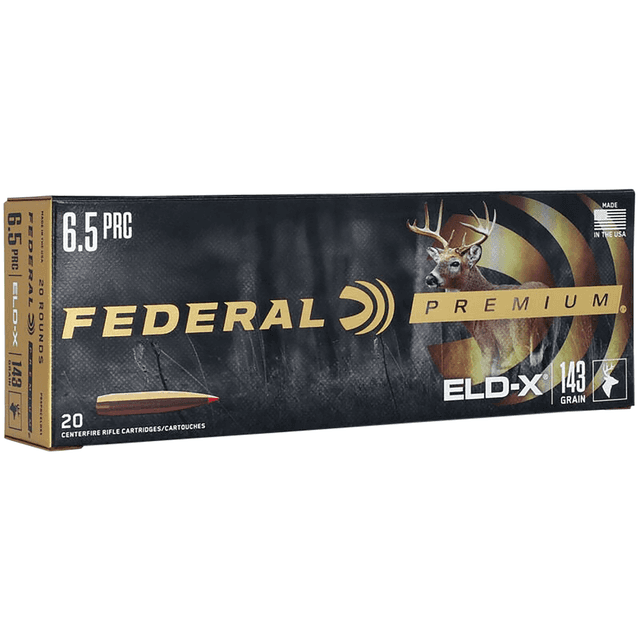 Federal Premium ELD-X 6.5PRC 143gr 20 Per Box P65PRCELDX1 Federal Premium ELD-X 6.5PRC 143gr 20 Per Box P65PRCELDX1