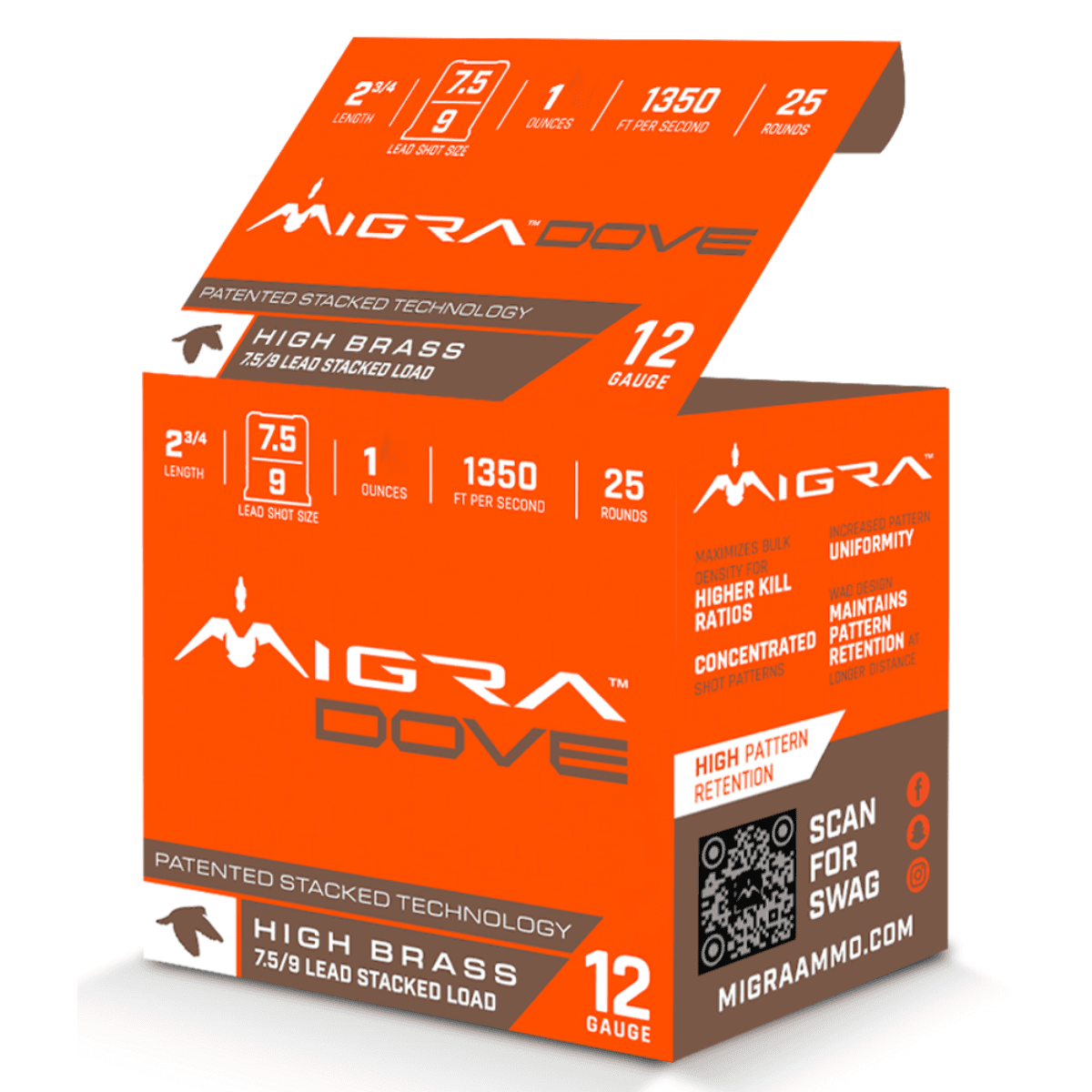 Migra Ammunition 12 Gauge 2 3/4" 7.5-9 1 25 Shot per Box M12LF7.59 Migra Ammunition 12 Gauge 2 3/4" 7.5-9 1 25 Shot per Box M12LF7.59