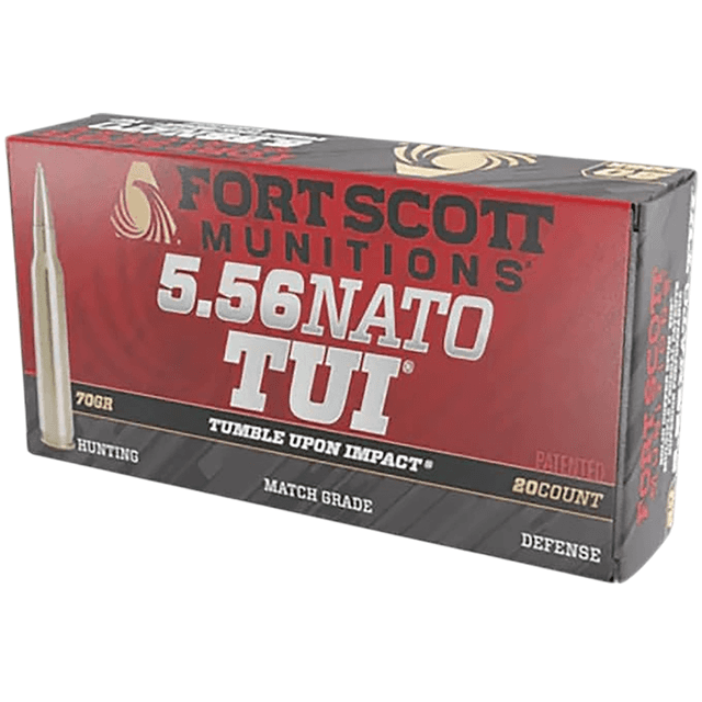 Fort Scott Munitions 556-070-SCV2 Tumble Upon Impact (TUI) 5.56mm 70gr Solid Copper Spun 20 Per Box Fort Scott Munitions 556-070-SCV2 Tumble Upon Impact (TUI) 5.56mm 70gr Solid Copper Spun 20 Per Box