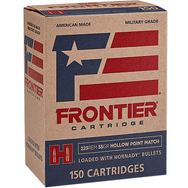 Frontier Cartridge FR1415 Military Grade Centerfire Rifle 223 Rem 55gr Hollow Point Match 150 Per Box Frontier Cartridge FR1415 Military Grade Centerfire Rifle 223 Rem 55gr Hollow Point Match 150 Per Box