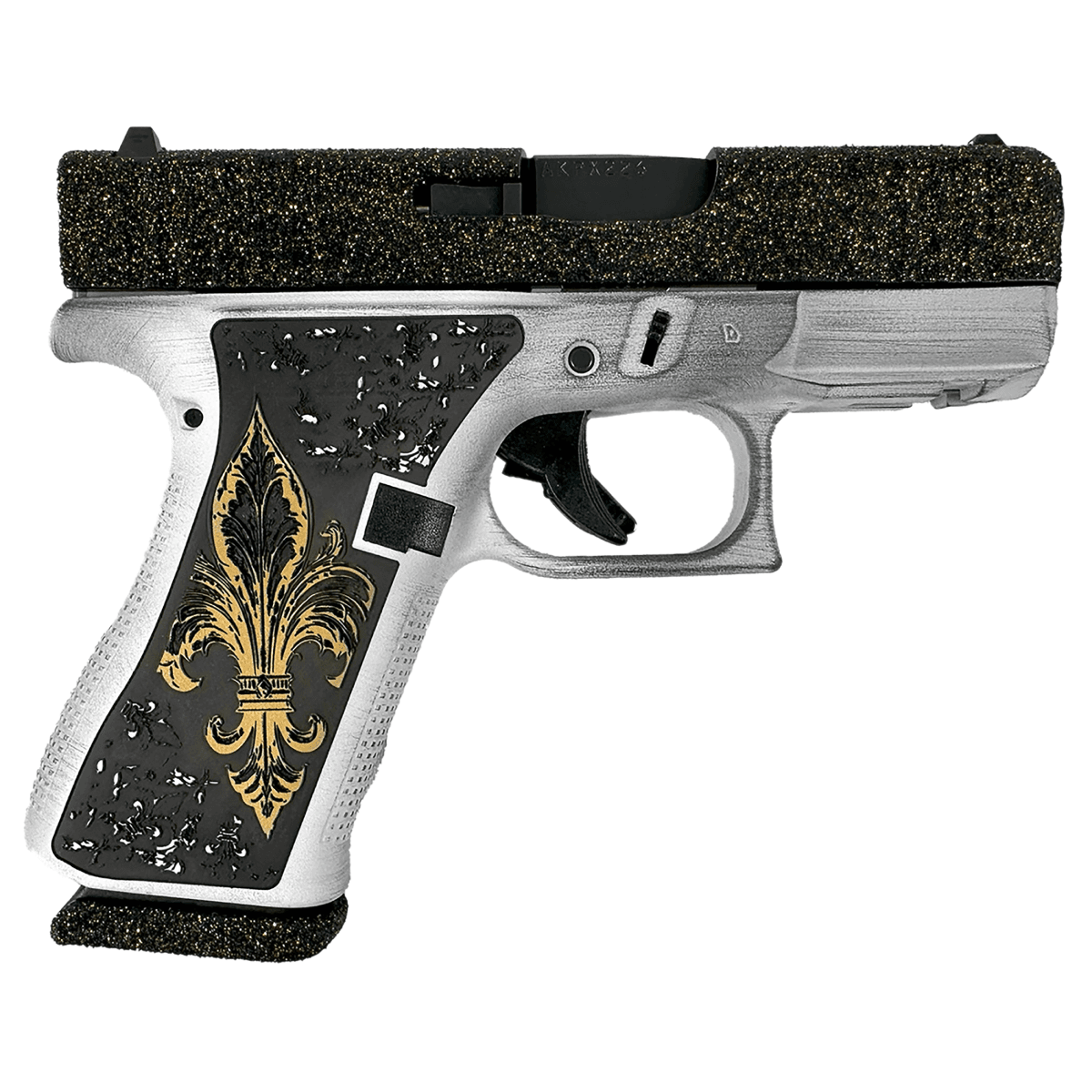 Glock G43X Fluer De Lis Sports South Exclusive Slim Sub-Compact 9mm Luger 10+1 3.41" Black GMB Barrel UX4350204NFDL Glock G43X Fluer De Lis Sports South Exclusive Slim Sub-Compact 9mm Luger 10+1 3.41" Black GMB Barrel UX4350204NFDL