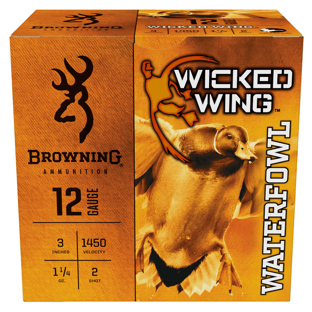 Browning Ammo Wicked Wing 12 Gauge 3" 1 1/4oz 2 Shot 25 Per Box B193421232 Browning Ammo Wicked Wing 12 Gauge 3" 1 1/4oz 2 Shot 25 Per Box B193421232