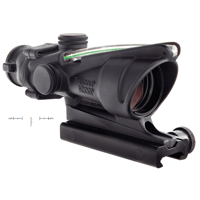 Trijicon 100229 ACOG Black Hardcoat Anodized 4x 32mm Illuminated Green Chevron Reticle Trijicon 100229 ACOG Black Hardcoat Anodized 4x 32mm Illuminated Green Chevron Reticle