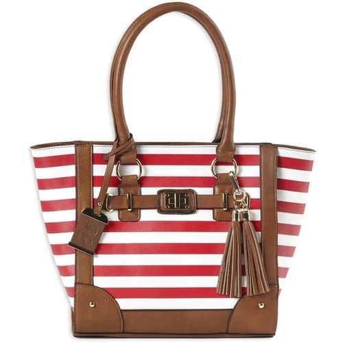 Bulldog BDP051 Tote Cherry Stripe Leather 17" x 12" x 5" Bulldog BDP051 Tote Cherry Stripe Leather 17" x 12" x 5"