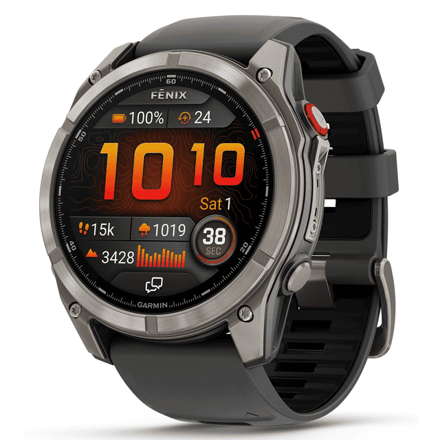 Garmin 0100319910 Fenix 8 Pro Graphite/Black Band AMOLED Display Lithium Ion Compatible w/ iPhone/Android Garmin 0100319910 Fenix 8 Pro Graphite/Black Band AMOLED Display Lithium Ion Compatible w/ iPhone/Android