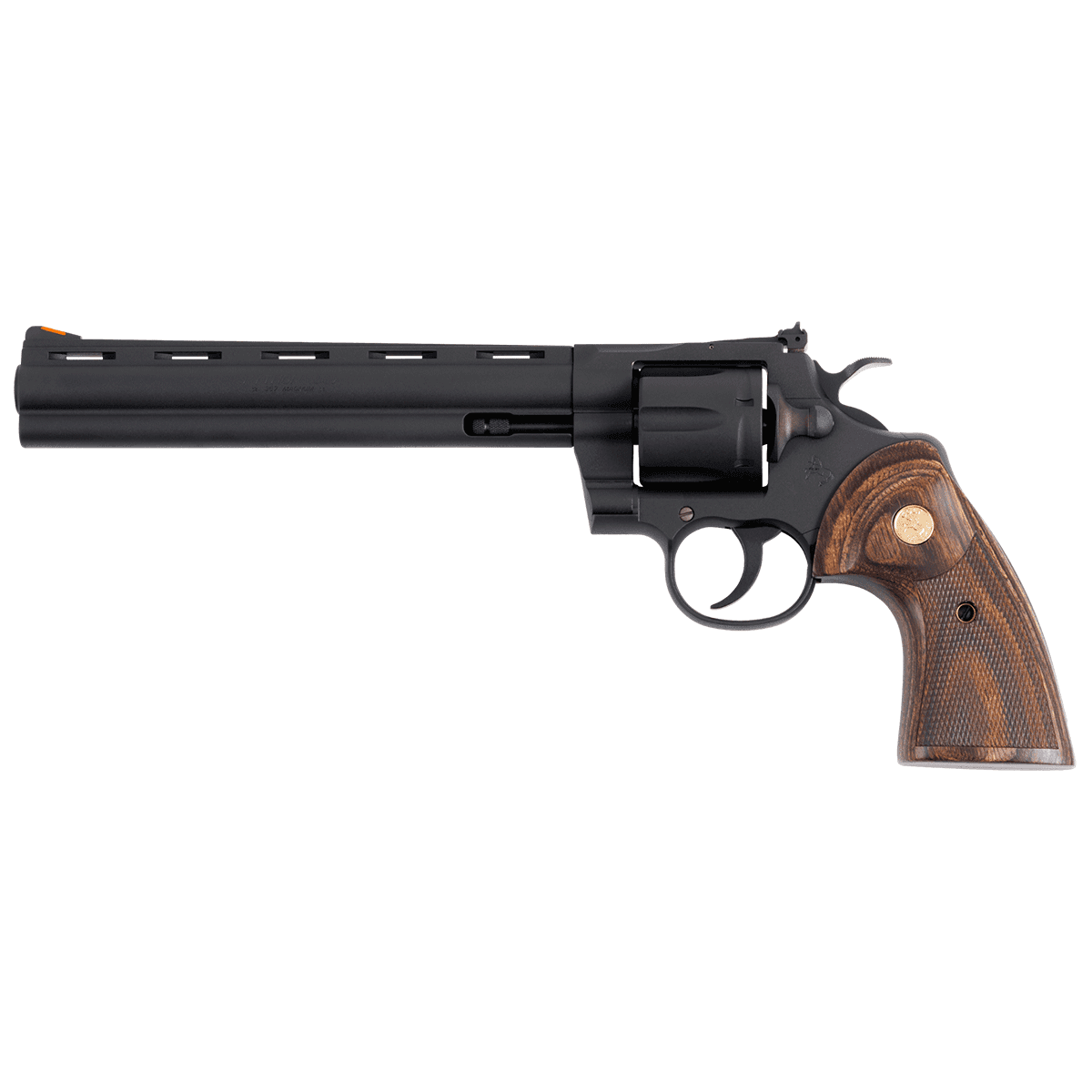 Colt Mfg PYTHONBM8WTS Python 357 Mag/38 Special 6 Shot 8" Matte Blued Vent Rib Carbon Steel Barrel, Cylinder & Frame, Wood Grip, Exposed Hammer Colt Mfg PYTHONBM8WTS Python 357 Mag/38 Special 6 Shot 8" Matte Blued Vent Rib Carbon Steel Barrel, Cylinder & Frame, Wood Grip, Exposed Hammer
