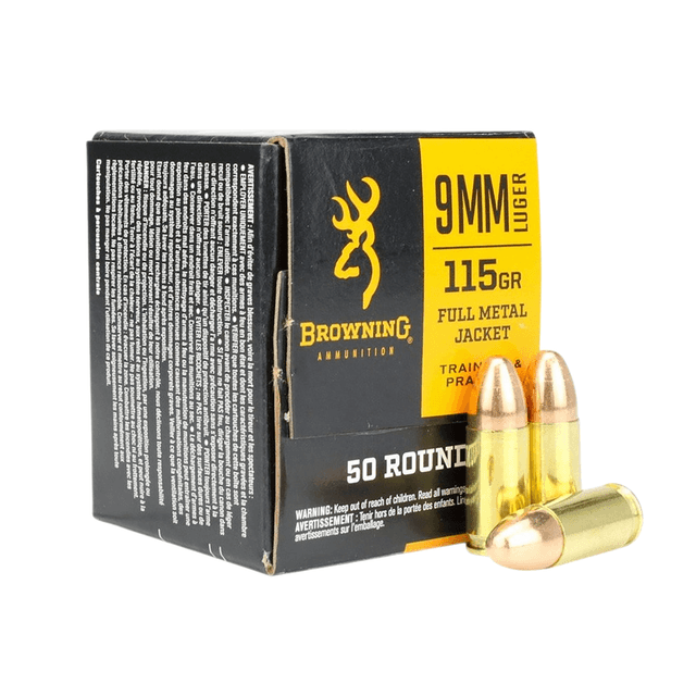 Browning Ammo Luger 115gr Full Metal Jacket 50 Per Box B1918000939mm Browning Ammo Luger 115gr Full Metal Jacket 50 Per Box B1918000939mm