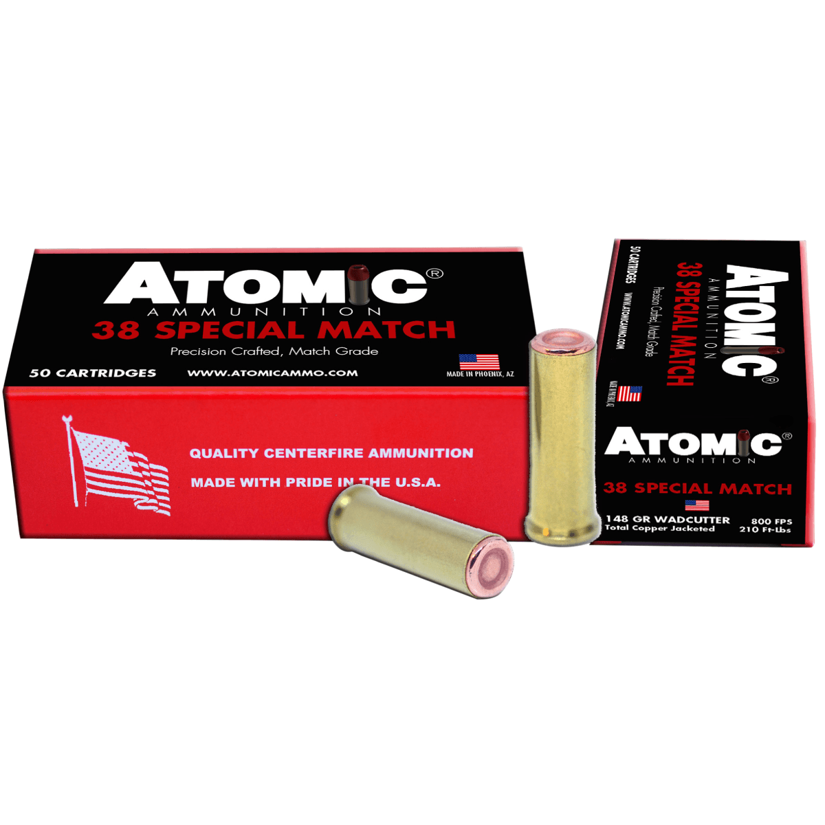 Atomic Ammunition 00449 Match Precision Craft 38 Special 148gr Hollow Base Wadcutter 50 Per Box Atomic Ammunition 00449 Match Precision Craft 38 Special 148gr Hollow Base Wadcutter 50 Per Box