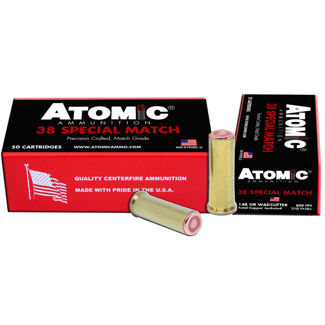 Atomic Ammunition 00449 Match Precision Craft 38 Special 148gr Hollow Base Wadcutter 50 Per Box Atomic Ammunition 00449 Match Precision Craft 38 Special 148gr Hollow Base Wadcutter 50 Per Box