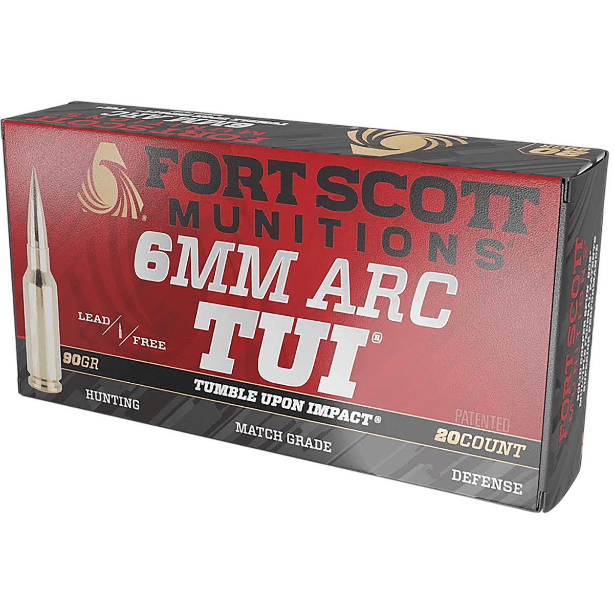 Fort Scott Munitions Tumble Upon Impact (TUI) 6ARC 90gr Solid Copper Spun 20 Per Box 6ARC-090-SCV2 Fort Scott Munitions Tumble Upon Impact (TUI) 6ARC 90gr Solid Copper Spun 20 Per Box 6ARC-090-SCV2