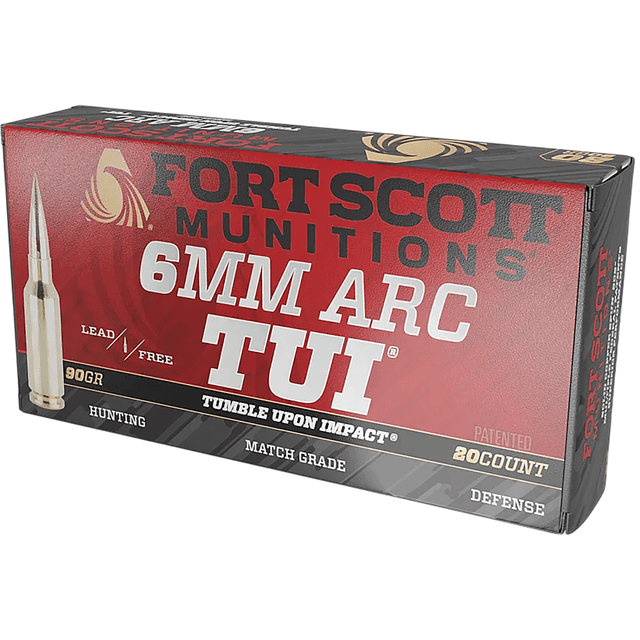 Fort Scott Munitions Tumble Upon Impact (TUI) 6ARC 90gr Solid Copper Spun 20 Per Box 6ARC-090-SCV2 Fort Scott Munitions Tumble Upon Impact (TUI) 6ARC 90gr Solid Copper Spun 20 Per Box 6ARC-090-SCV2