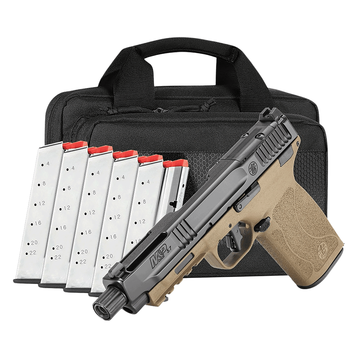 Smith & Wesson 14751 M&P 5.7 Bundle 5.7x28mm 22+1, 5" Black Armornite Threaded Barrel, Black Armornite Optic Ready Smith & Wesson 14751 M&P 5.7 Bundle 5.7x28mm 22+1, 5" Black Armornite Threaded Barrel, Black Armornite Optic Ready